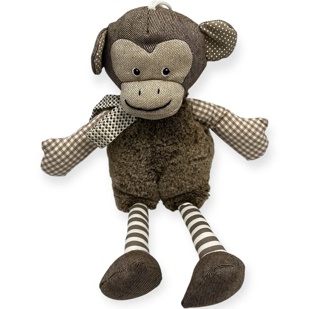 BabyBoo Australia Monkey Plush Strip Gingham Burlap Fuzz‎ Mixed Media